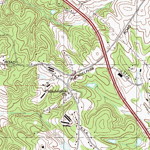 Topographic Map of Philadelphia School (historical), GA