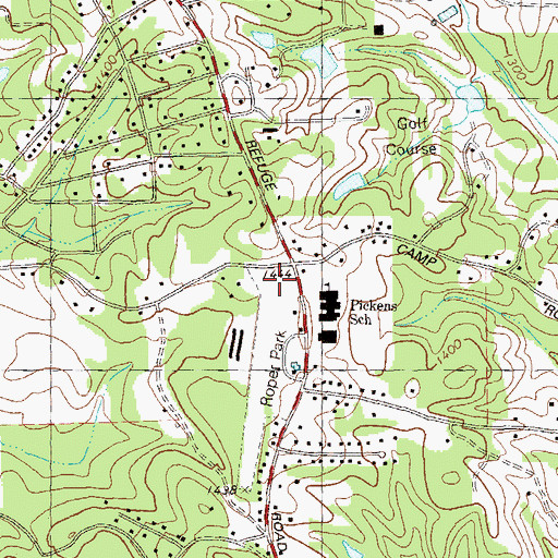 Topographic Map of Roper Park, GA