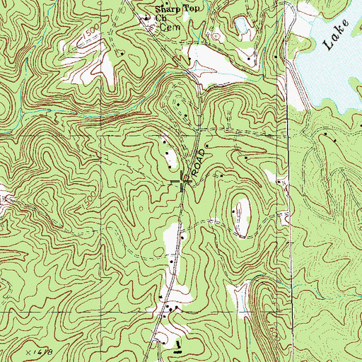 Topographic Map of Sharp Top School (historical), GA