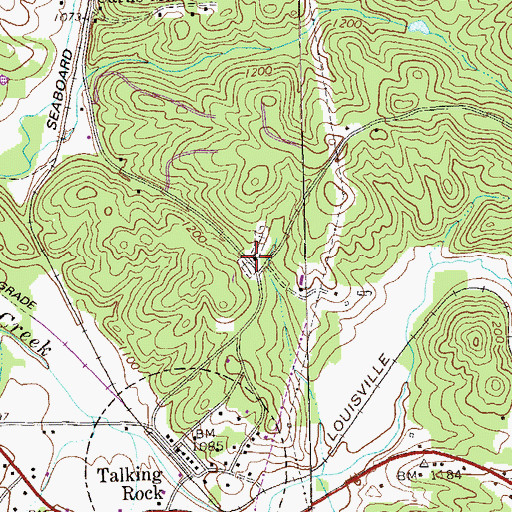 Topographic Map of Talking Rock Baptist Church, GA