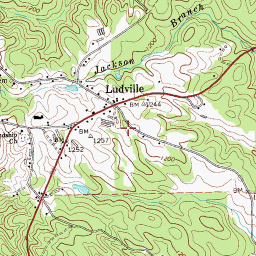 Topographic Map of Unity Church, GA