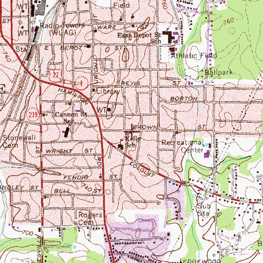 Topographic Map of Arbor Grove Baptist Church, GA