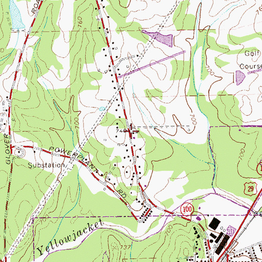 Topographic Map of Assembly of God Church, GA