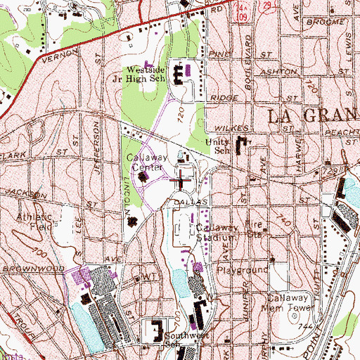 Topographic Map of Callaway Auditorium, GA