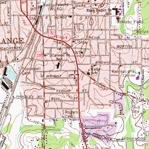 Topographic Map of Church of Christ, GA