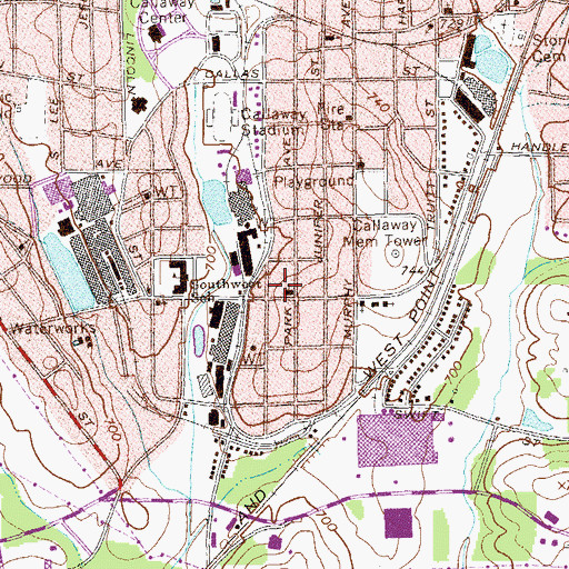 Topographic Map of Church of Christ, GA