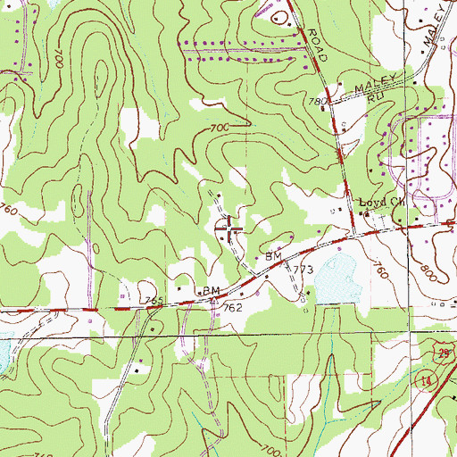 Topographic Map of Colony Heights, GA
