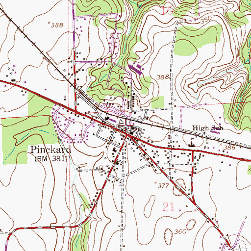 Topographic Map of Pinckard Post Office (historical), AL