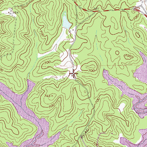 Topographic Map of Covered Bridge, GA