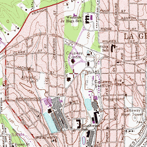Topographic Map of Dallas Street Community Building, GA