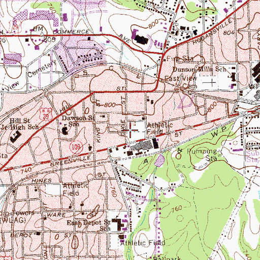 Topographic Map of Dixie Community Center, GA