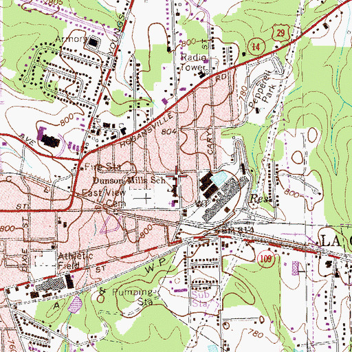 Topographic Map of Dunson Methodist Church, GA