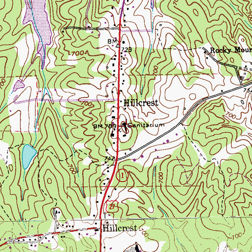 Topographic Map of Harbor Hospital, GA