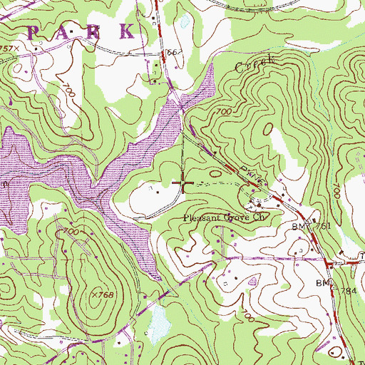 Topographic Map of Heatherbrook, GA