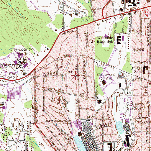 Topographic Map of Hillside Congregational Christian Church, GA