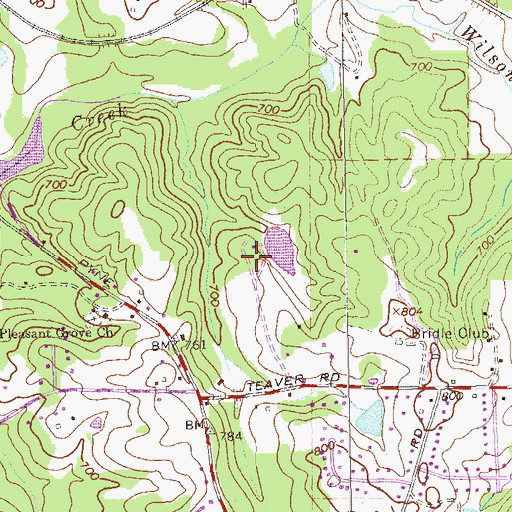 Topographic Map of Huntington, GA
