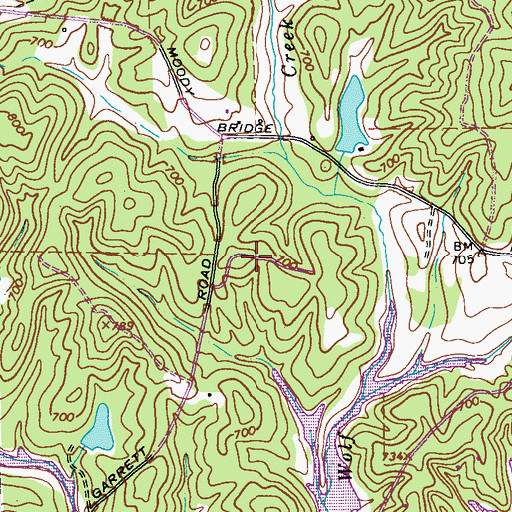 Topographic Map of Indian Bend, GA