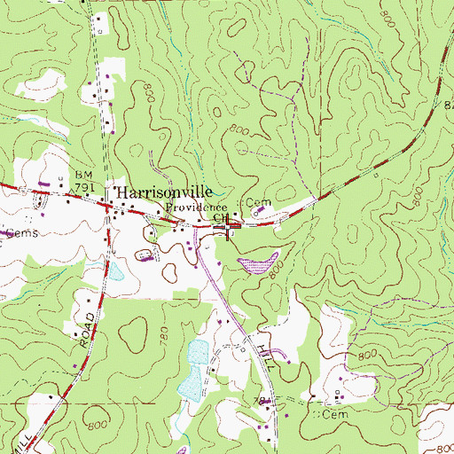 Topographic Map of New Providence Cemetery, GA