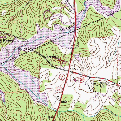 Topographic Map of Point North, GA