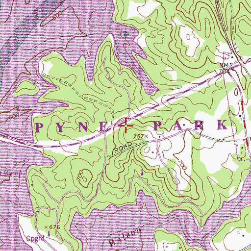 Topographic Map of Pyne Park, GA