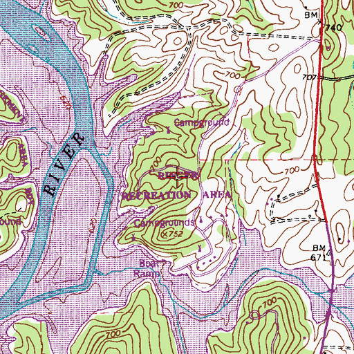 Topographic Map of Ringer Recreation Area, GA
