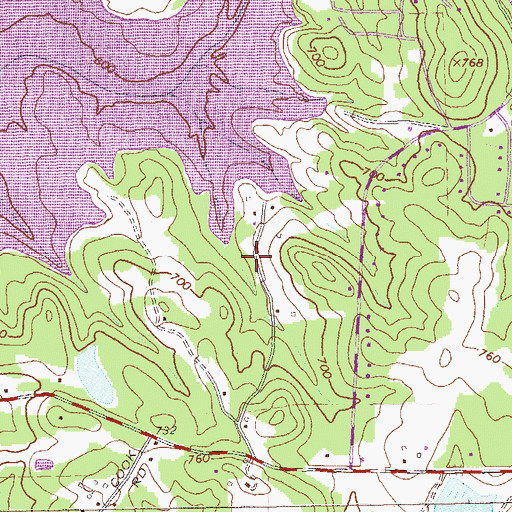 Topographic Map of Rivercrest, GA
