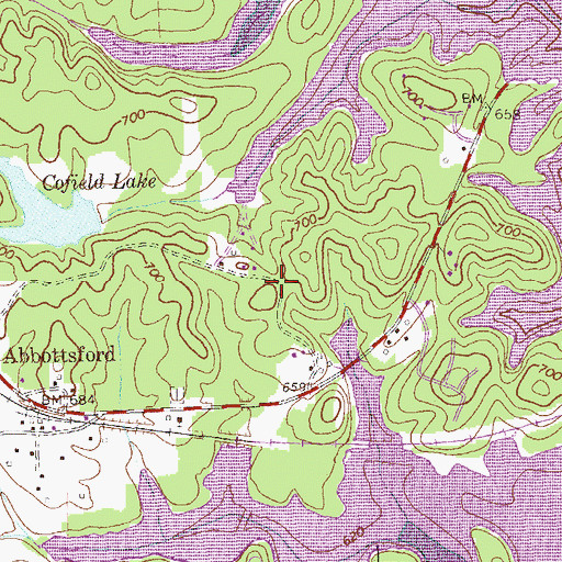 Topographic Map of Riverridge, GA