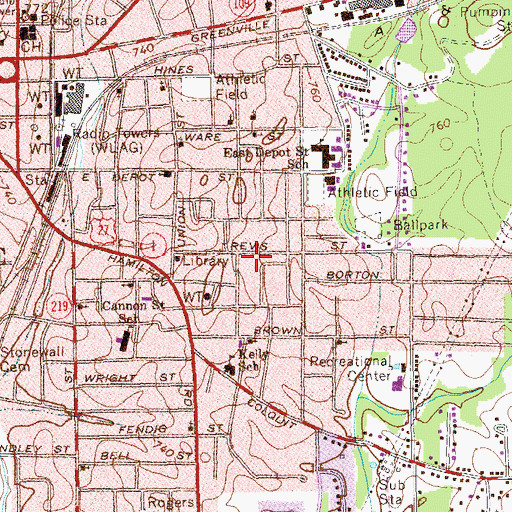 Topographic Map of Saint Elizabeth Mission School (historical), GA