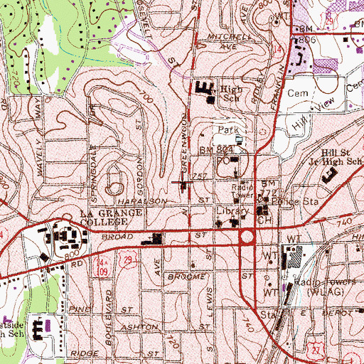Topographic Map of Saint Marks Episcopal Church, GA