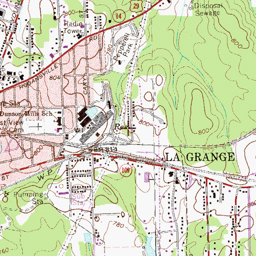Topographic Map of Solomon Grove Baptist Church, GA