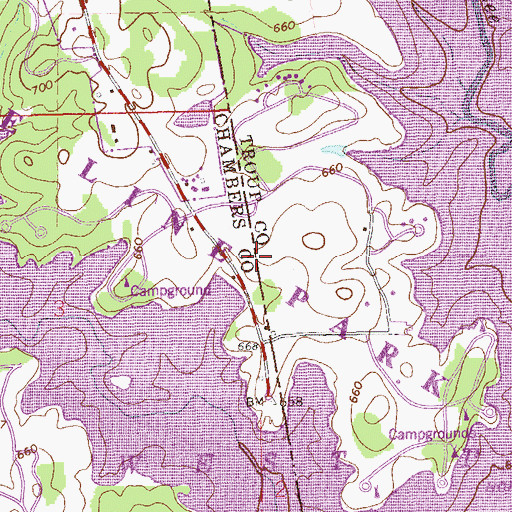 Topographic Map of State Line Park, GA