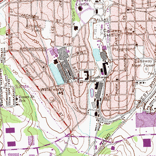 Topographic Map of Trinity Methodist Church, GA
