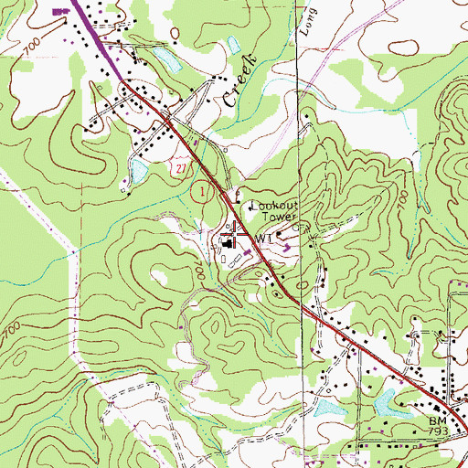 Topographic Map of Troup County Jail, GA