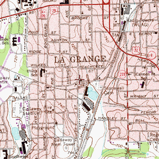 Topographic Map of Unity Baptist Church, GA