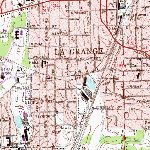 Topographic Map of Unity Methodist Church, GA