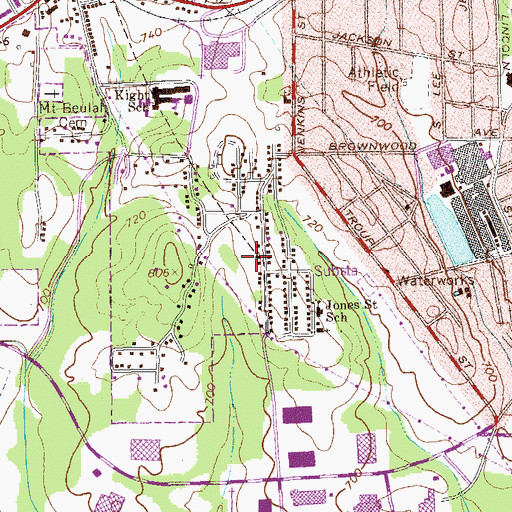Topographic Map of Valley Grove Baptist Church, GA