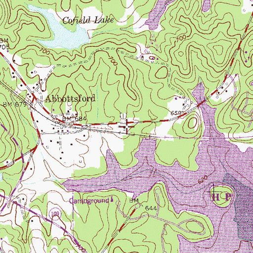 Topographic Map of Wehadkee Church, GA