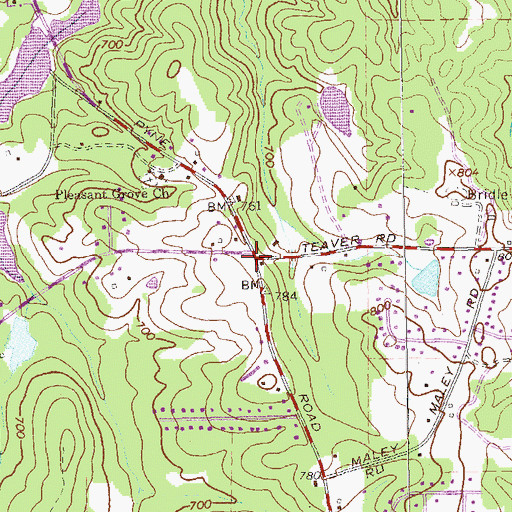 Topographic Map of West Lake Village, GA