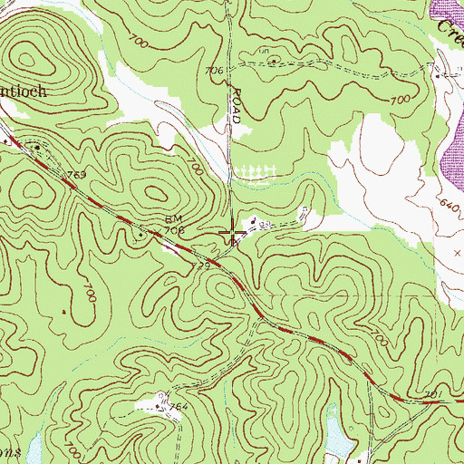 Topographic Map of Whitewater Estates, GA