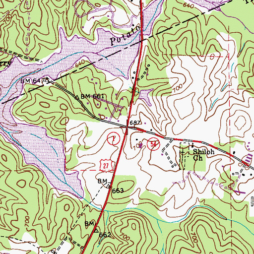 Topographic Map of Brown Crossroad, GA