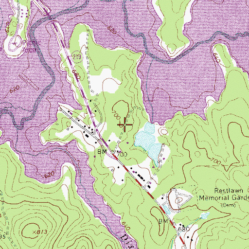 Topographic Map of Ashling Place, GA