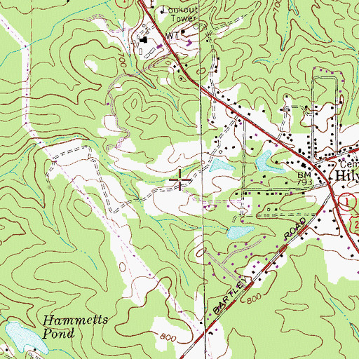Topographic Map of Bartley Road Estates, GA