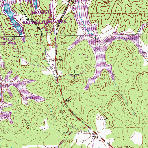 Topographic Map of Beaver Cove, GA