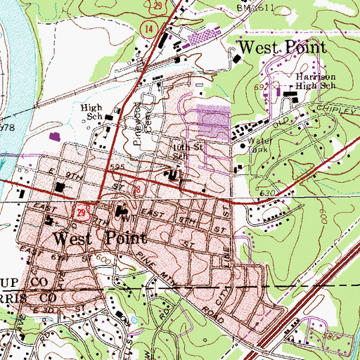 Topographic Map of Bethlehem Baptist Church, GA