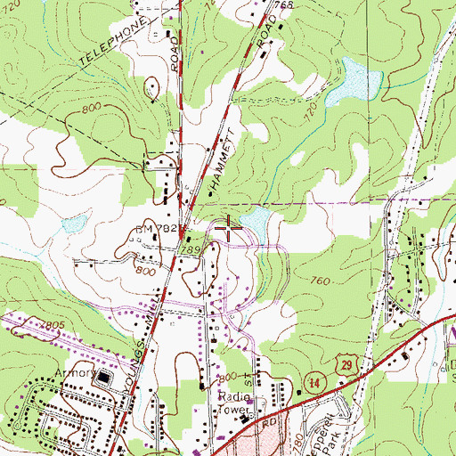 Topographic Map of Brookstone Estates, GA