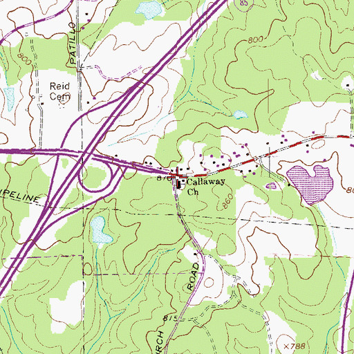 Topographic Map of Clinton Chapel School (historical), GA