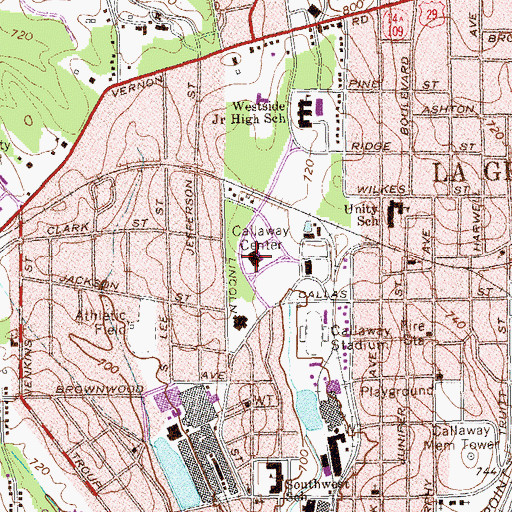 Topographic Map of Coleman Library, GA