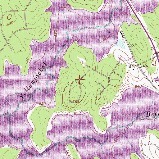 Topographic Map of Creek Ridge, GA