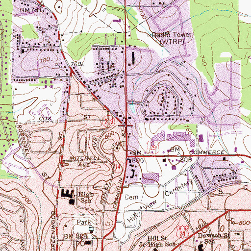 Topographic Map of Dix Store (historical), GA