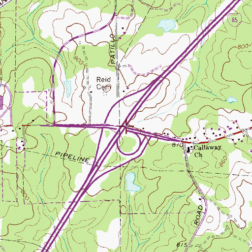 Topographic Map of Exit 4, GA
